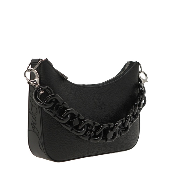 Christian Louboutin Loubila Chain Mini Shoulder Bag Black Leather New - Picture 5 of 8
